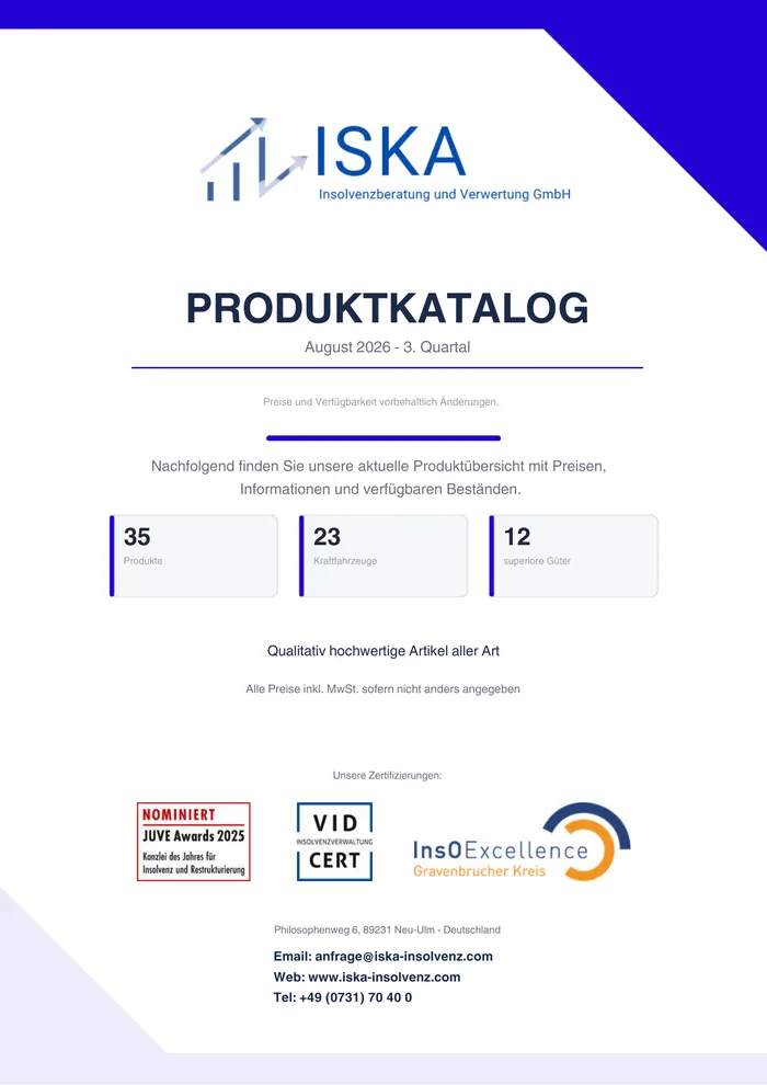 Seite 1 des Quartalskatalogs