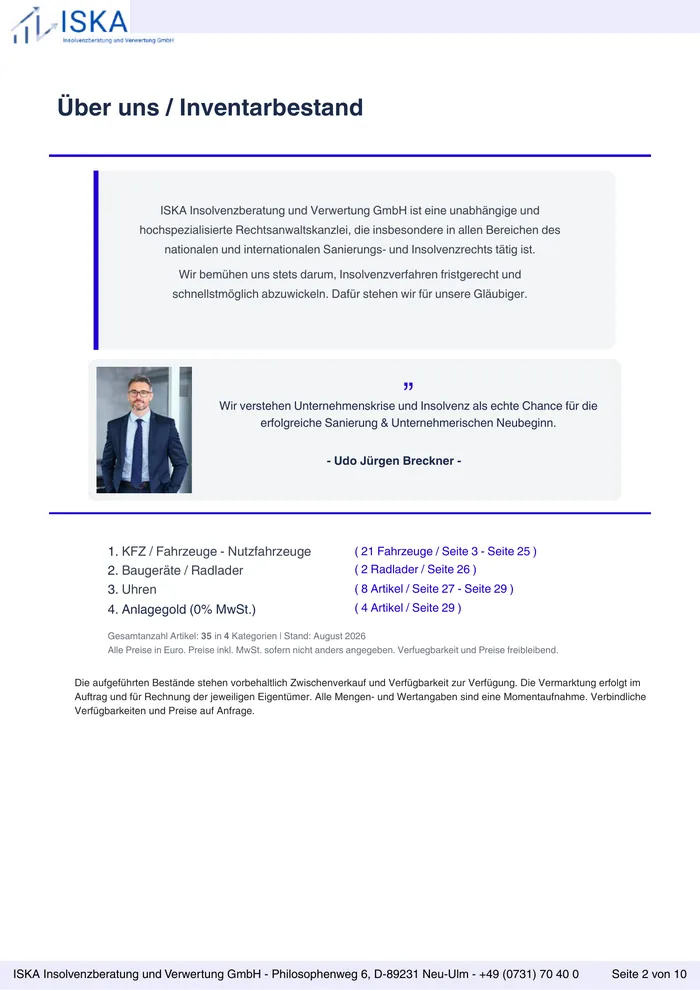 Seite 2 des Quartalskatalogs